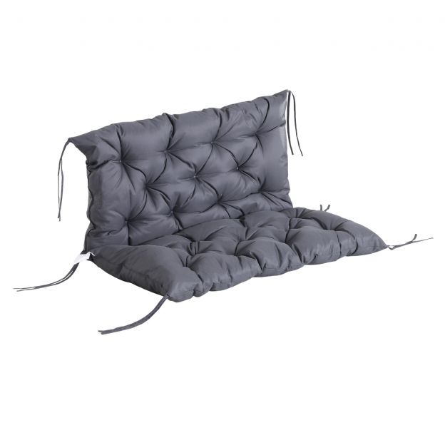 Aialaua istmepadi 100 x 98 x 8 cm, tumehall puuvillapolster, mugav ja ilmastikukindel.
