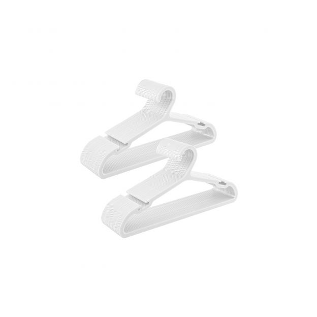 Plastikust riidepuud 50 tk komplekt 41,7 cm lai pilvevalge