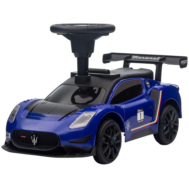 AIYAPLAY lükatav auto, Bobby Car panipaigaga, signaali ja muusikaga, lükatav sõiduk 1,5-5 aastastele lastele Sinine 65 x 29 x 37 cm