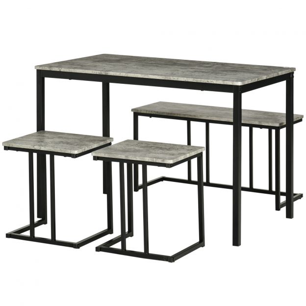 Söögitoa komplekt 4-osaline, köögilaua komplekt, söögilaud 3 pingiga 4 inimesele, söögitoa komplekt, laua komplekt kööki, elutuppa, hall