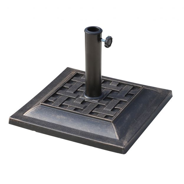 Vihmavarjualuse päikesevarju jalg 9kg 38/48mm polüestervaigust pronksvärvi L44 x B44 x H33cm stabiilne ja ilmastikukindel.de
