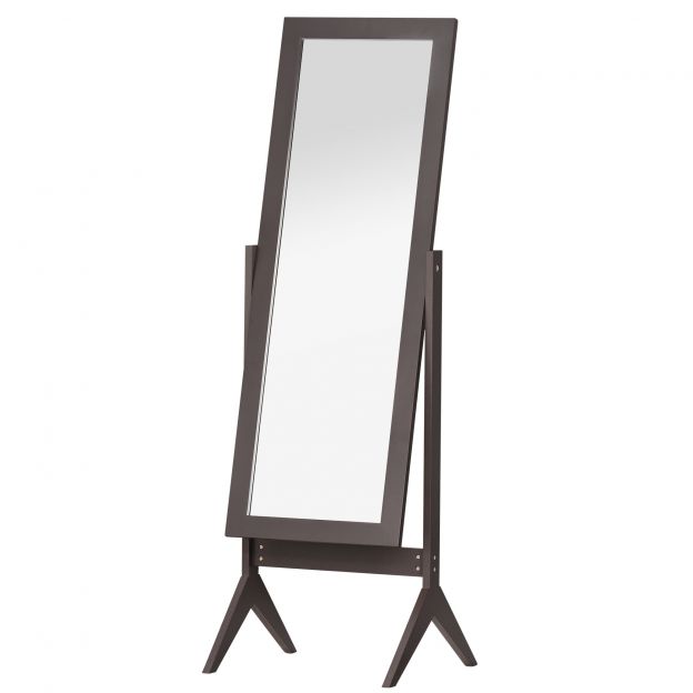 Põrandapeegel täispikkuses peegel meigipeegel kõrgendatud jalgadega hoolduslihtne MDF kohv 47 x 46 x 148 cm magamistoa ja esiku jaoks.