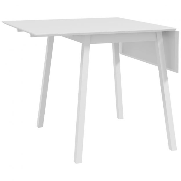Kokkupandav söögilaud, köögilaud 2-4 inimesele, kokkupandav laud, söögitoalaud puidust, väikestele ruumidele, 110 x 86 x 75 cm, valge