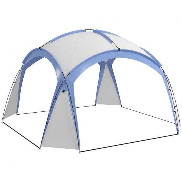 Event Shelter 3,5 x 3,5m paviljon konksuga uks veekindel talvekindel aiamajake peotelk päikesekaitseks telkimiseks, aed festivalid sinine
