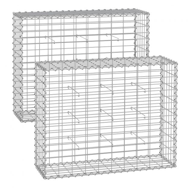 Gabioonkorvid 100 x 80 x 30 cm komplektis 2tk, hõbedane