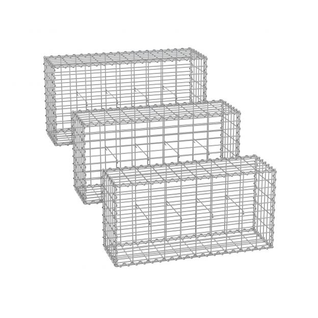 Gabioonkorvid 5 x 10 cm silmasuurusega, komplektis 3, hõbedane