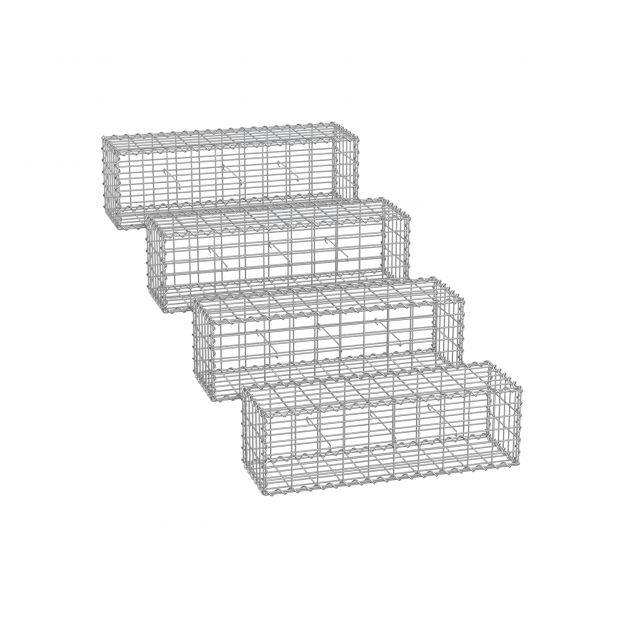 Gabioonkorvid 5 x 10 cm silmasuurusega, komplektis 4tk, hõbedane