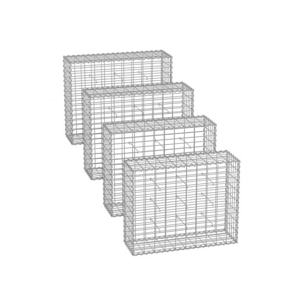 Gabioonkorvid 100 x 80 x 30 cm komplektis 4 hõbedat