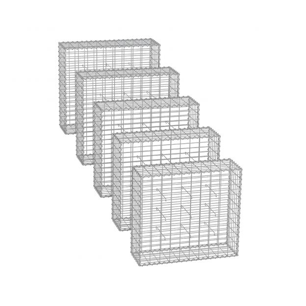 Gabioonikorvid 5 x 10 cm silmasuurusega , komplektis 5 tk, hõbedane