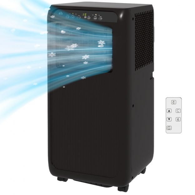 Mobiilne kliimaseade 3in1 jahutus ventilatsioon niiskuse eemaldamine 9000BTU LED kaugjuhtimispult taimer must
