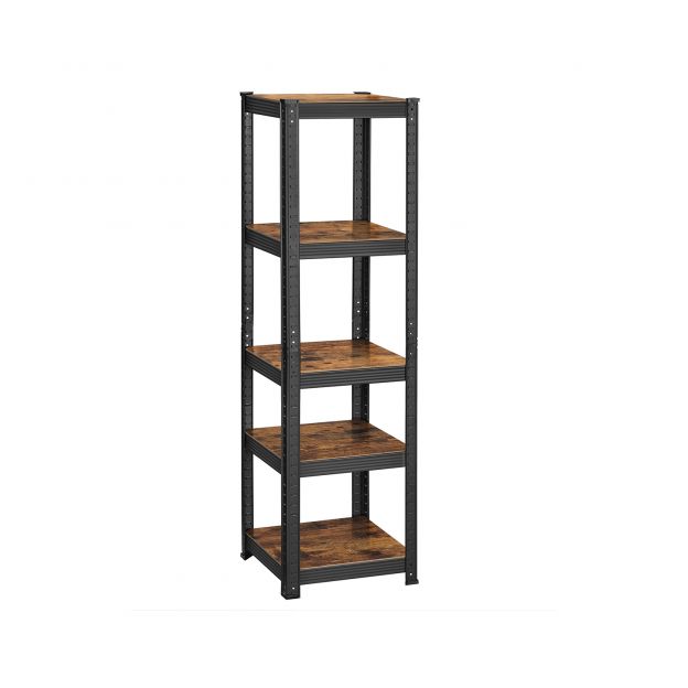 Metallist hoiuriiul, 5 riiuliga, kõrgusega 150cm, must