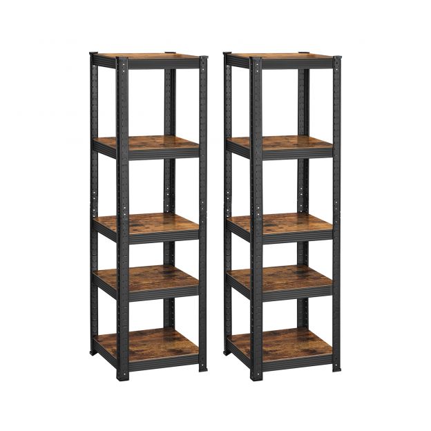 Metallis hoiuriiulid 2tk, kõrgusega 150cm, must