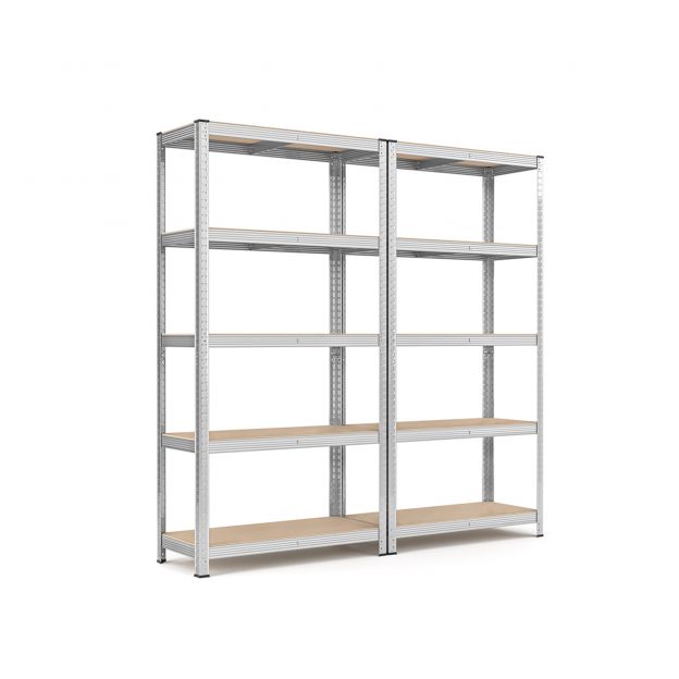 Metallist hoiustamisriiulite komplekt 2tk, kõrgus 180cm, hõbedane