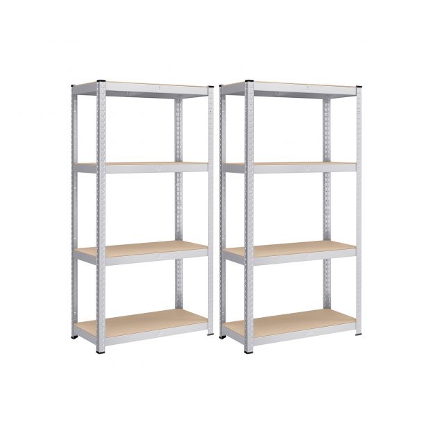 Metallist hoiustamiseriiulite komplekt 2tk, kõrgusega 160cm, hõbedane