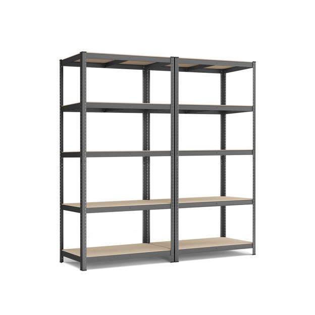 Metallist hoiustamiseriiulite komplekt 2tk, kõrgusega 200 cm, tumehall