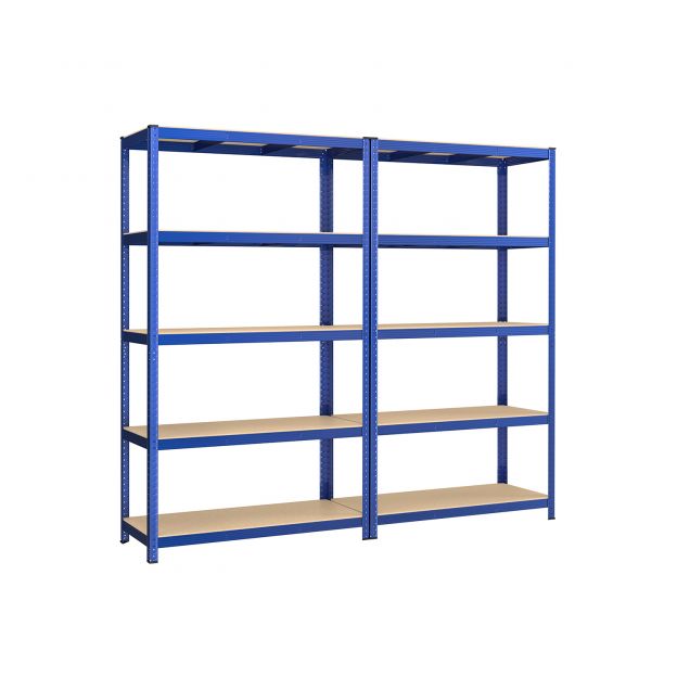 Metallist hoiustamiseriiulite komplekt 2tk, kõrgusega 200 cm, sinine