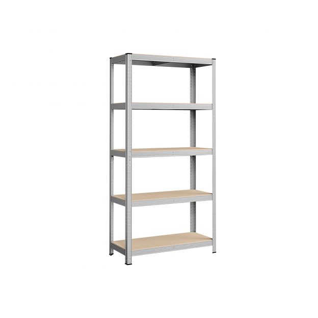 Metallist hoiustamiseriiul, kõrgusega 180cm, hõbedane