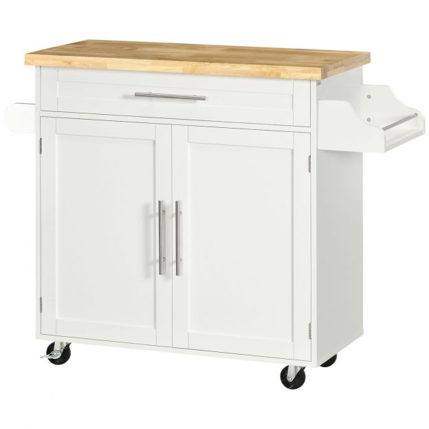 Köögikäru serveerimiskäru tööpinnaga köögitrolli vürtsiriiuliga, rätikuhoidja elutuppa söögituppa valge 109 x 40 x 89 cm