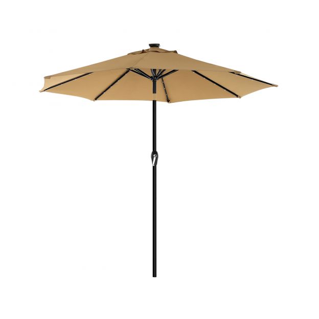 Päikesevari LED-päikeselampidega taupe