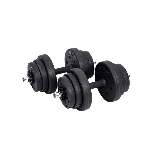 20 kg musta hantlikomplekt