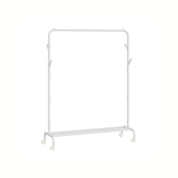 Ratastel riidenagi 103,5 cm laiune pilvevalge