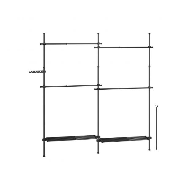 Riidenagi 33,5 x (162-238) x (208-310) cm mattmust