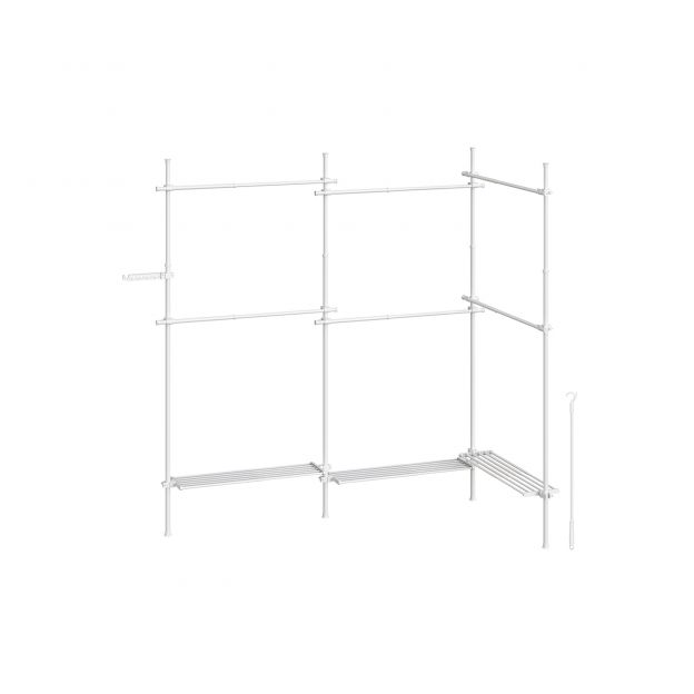 Riidenagi laeni kõrgune 33,5 x (240-353) x (208-310) cm