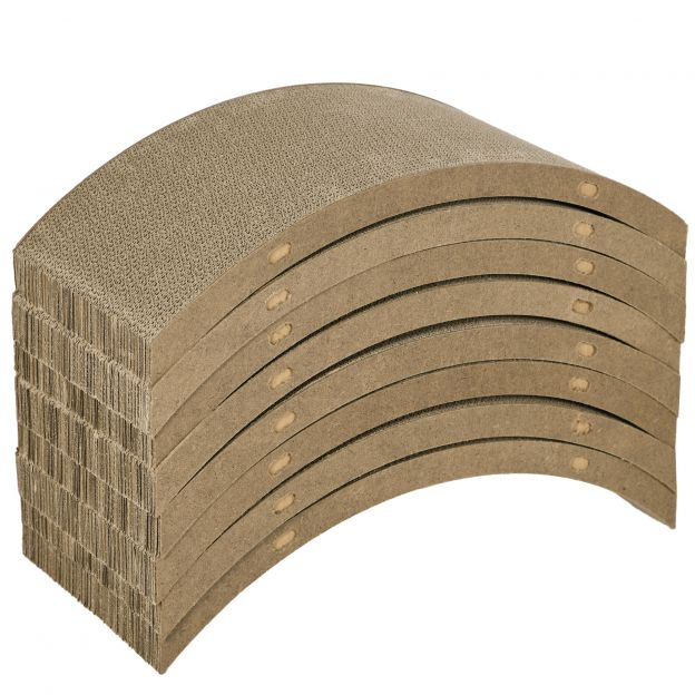 Kasside kraapimisalus, 8-osaline kraapimispapp taaskasutatav, lainepapist kraapimismatid kasside jooksurattale, kassidele kuni 5 kg, 55 x 25,5 x 3 cm, pruun