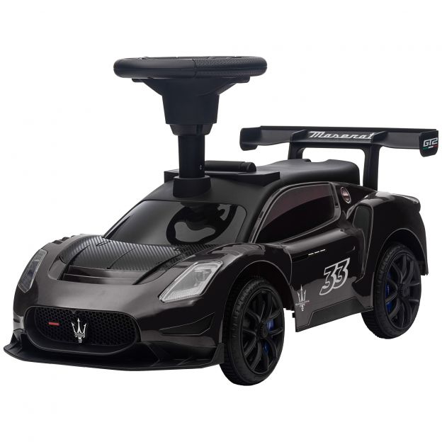 AIYAPLAY lükatav auto, Bobby Car panipaigaga, signaali ja muusikaga, lükatav sõiduk 1,5-5 aastastele lastele Must 65 x 29 x 37 cm