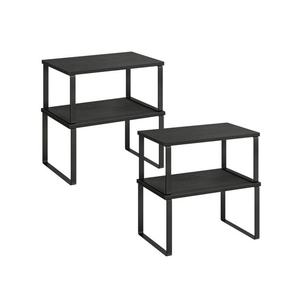 Köögiriiulikomplekt 4 tk metallraamiga, must
