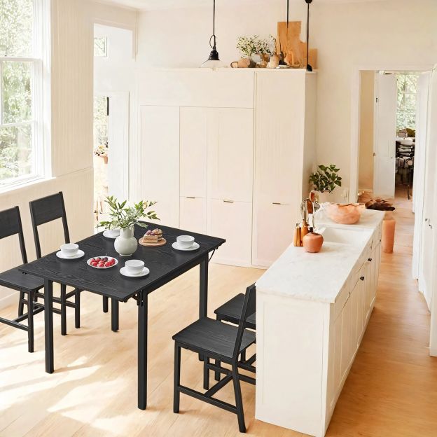 Söögilaud, kokkupandav köögilaud 2-4 inimesele, väikestesse ruumidesse, naturaalne tammepuu-pilvevalge
