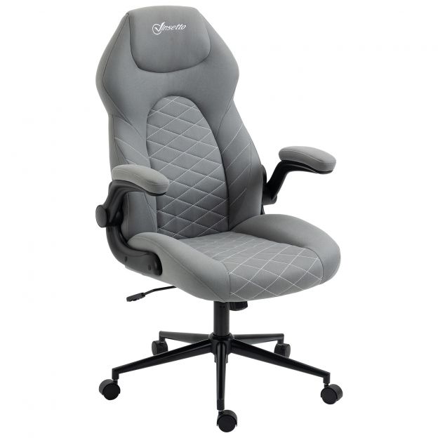 Vinsetto ergonoomiline kontoritool kiikfunktsiooniga, reguleeritavate käetugedega ja pehme padjaga, et tagada optimaalne mugavus kodukontoris.