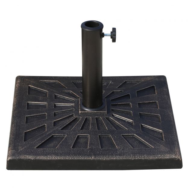 Päikesevarju alus vaigu 15kg jaoks Ø38/48mm Must 47x47x32cm stabiilne ja ilmastikukindel.
