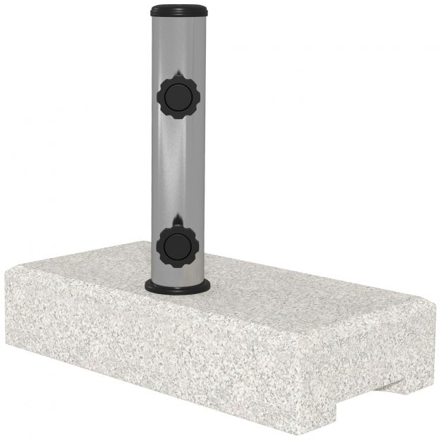 Päikesevarju alus 25kg alus poolringikujulisele päikesevarjule Ø 32/38/48 mm varrega, päikesevarju jalg aeda, rõdule, graniit, hall 45 x 22,5 x 40 cm