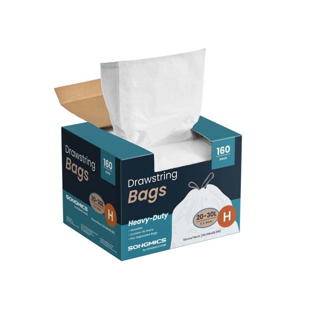 Prügikotid 20 L, prügikotid tõmbelindiga, kokku 80 tükki, kood L, suure koormustaluvusega, kiire juurdepääsuga karp, kreemvalge KRB021A02