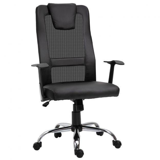 Vinsetto ergonoomiline kontoritool, kõrguse reguleerimise, kiikfunktsiooni ja käetugedega kuni 120 kg must, mugavaks töötamiseks.