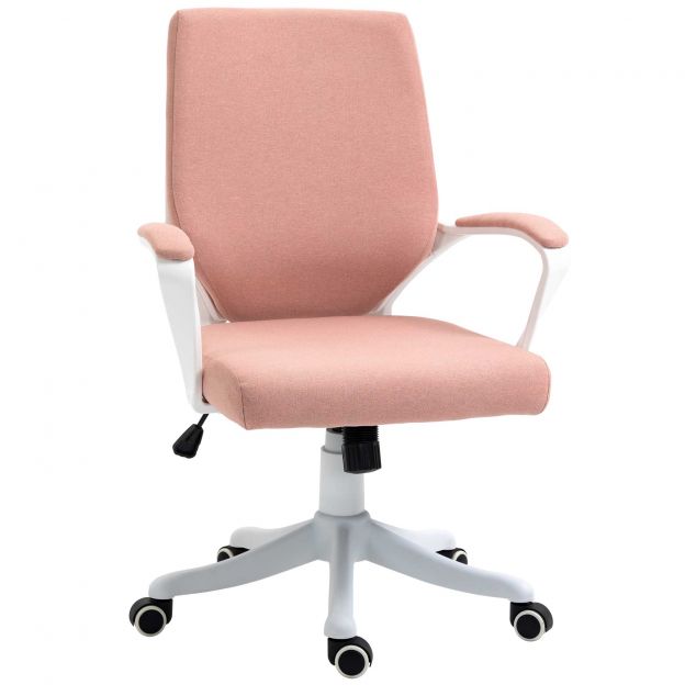 Vinsetto ergonoomiline kontoritool nimmetoega, kõrguse reguleerimisega, kiikfunktsiooniga, roosa, ideaalne kodukontorisse ja mängimiseks.
