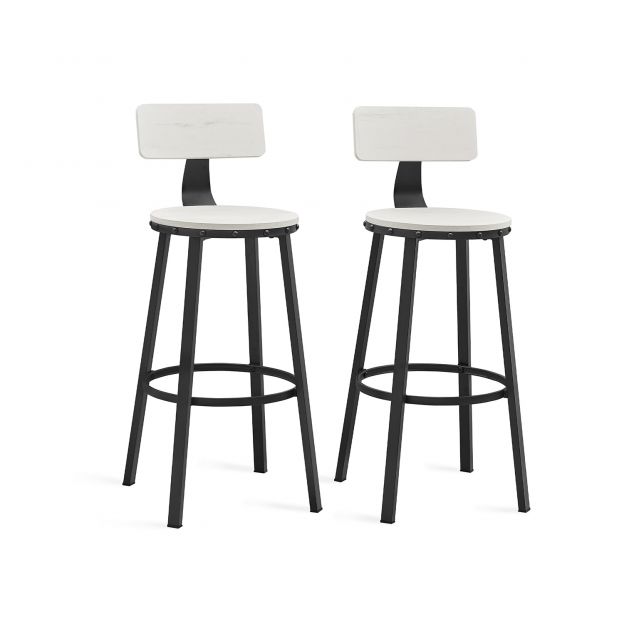 Baaritoolide komplekt 2tk, metallraamiga, istme kõrgus 73,2 cm, tööstusdisain, valge