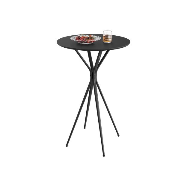 Metallraamiga baarilaud 60 x 60 x 105 cm tindimust-mattmust