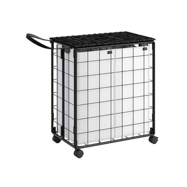 Pesukorv 110L must-valge
