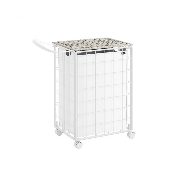 Pesukorv ratastel 90L, valge