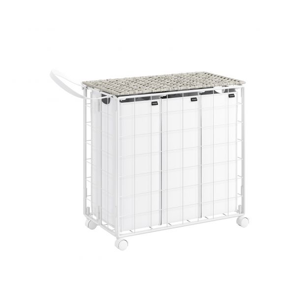 Pesukorv ratastel 130L valge-hall