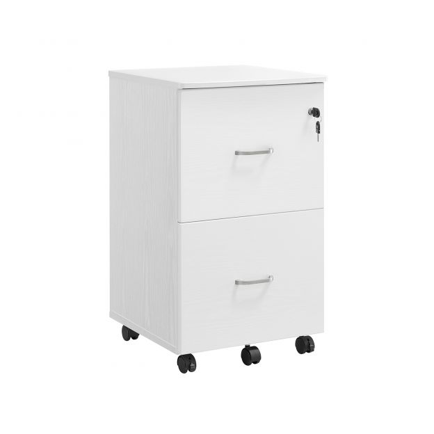 Kontorikapp lukustatav, 2 suure sahtliga, 44,5 x 43 x 72 cm, valge
