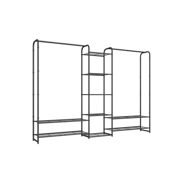 Riiulitega riidenagi 29 x 183 x 158,4 cm mattmust