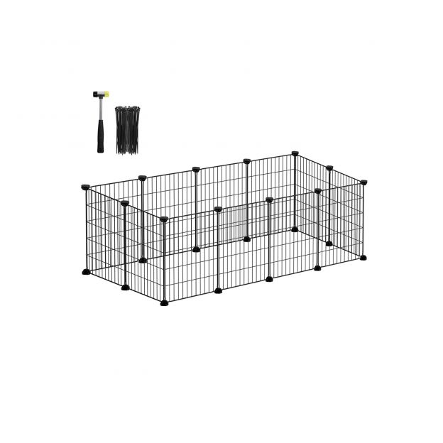DIY metallist väikeloomade aedik 123 x 63 x 41 cm must