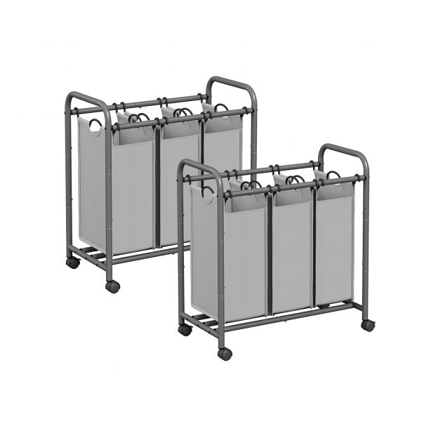 Pesukorvide komplekt 2tk 135L , 3 lahtrit, ratastega, hall