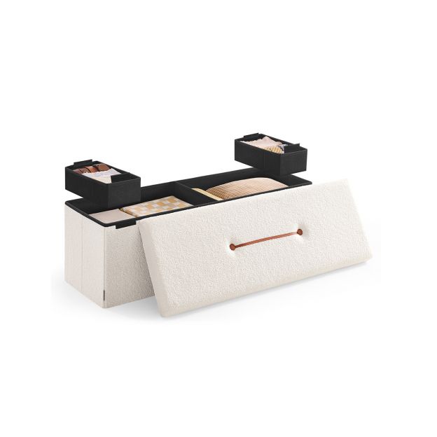 Panipaigaga taburet 38 x 110 x 38 cm kreemvalge