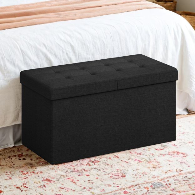 Istmepink koos hoiuruumiga, kokkupandav istmekast, hoiukast, 38 x 76 x 38 cm, kaanega avatav, kuni 300 kg kandevõime, esikusse, elutuppa, magamistuppa