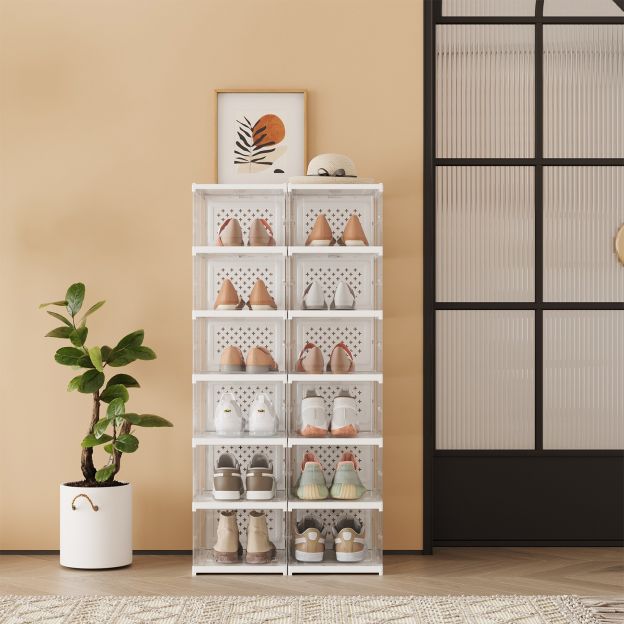 Kingakapp, 6 kingakarbiga, integreeritud kingaorganisaator, kokkupandav, kaasaskantav, kingadele kuni suuruseni 46, 1-minutiline paigaldus, läbipaistev-tindimust LSP205B01