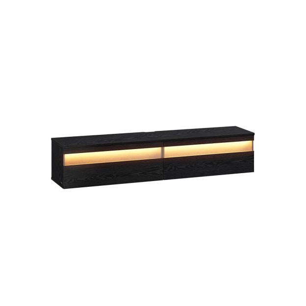 TV-alus, TV-kapp rippuv, rippkapp elutoa sein, erinevatele teleritele, telerikapp, elutuppa, moodne, 147 x 35 x 30 cm, eebenimust LTV133B02